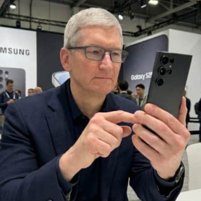 苹果ceo库克用三星手机图片