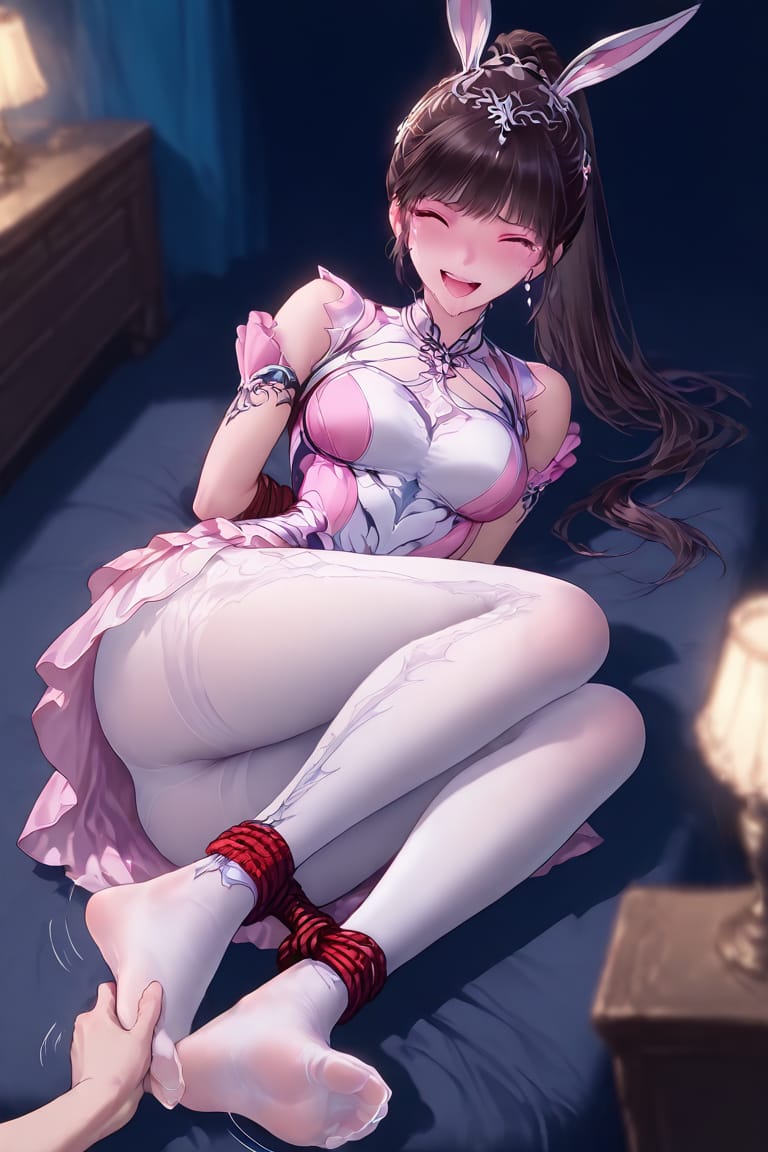 国漫斗罗大陆小舞二次元红绳束手束脚白丝小脚挠脚心上下摩擦小命根脸红流眼泪图片_3